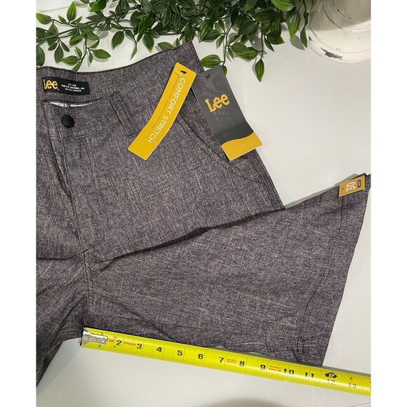 Lee Mens Gray Polyester Cargo Shorts Sz 30 With Multiple Pockets &Button Closure - Picture 13 of 16